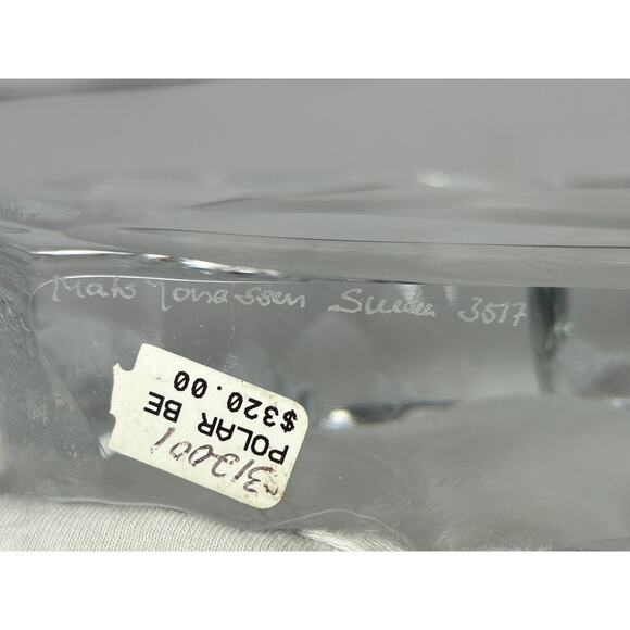 Mats Jonasson Maleras Sweden Crystal Polar Bear and Cub Heavy Glass Sculpture - Picture 14 of 16